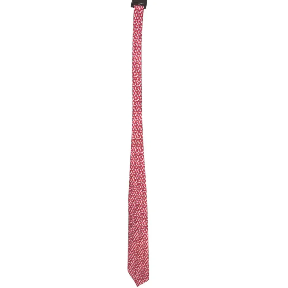 Vineyard Vines Necktie Mens Red White Silk Magic Rabbit Top Hat Magician Tie USA